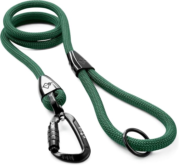 MADE TO ROAM Premium Explorer Leash - Climbing Rope Leash with Autolocking Aviation Aluminum Carabiner - Maine Marina, 6ft