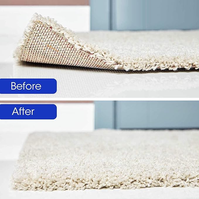 16 Pcs Dual Sided Washable Removable Rug Stopper, Non Slip Adhesive for Hardwood Floors and Carpet Corners