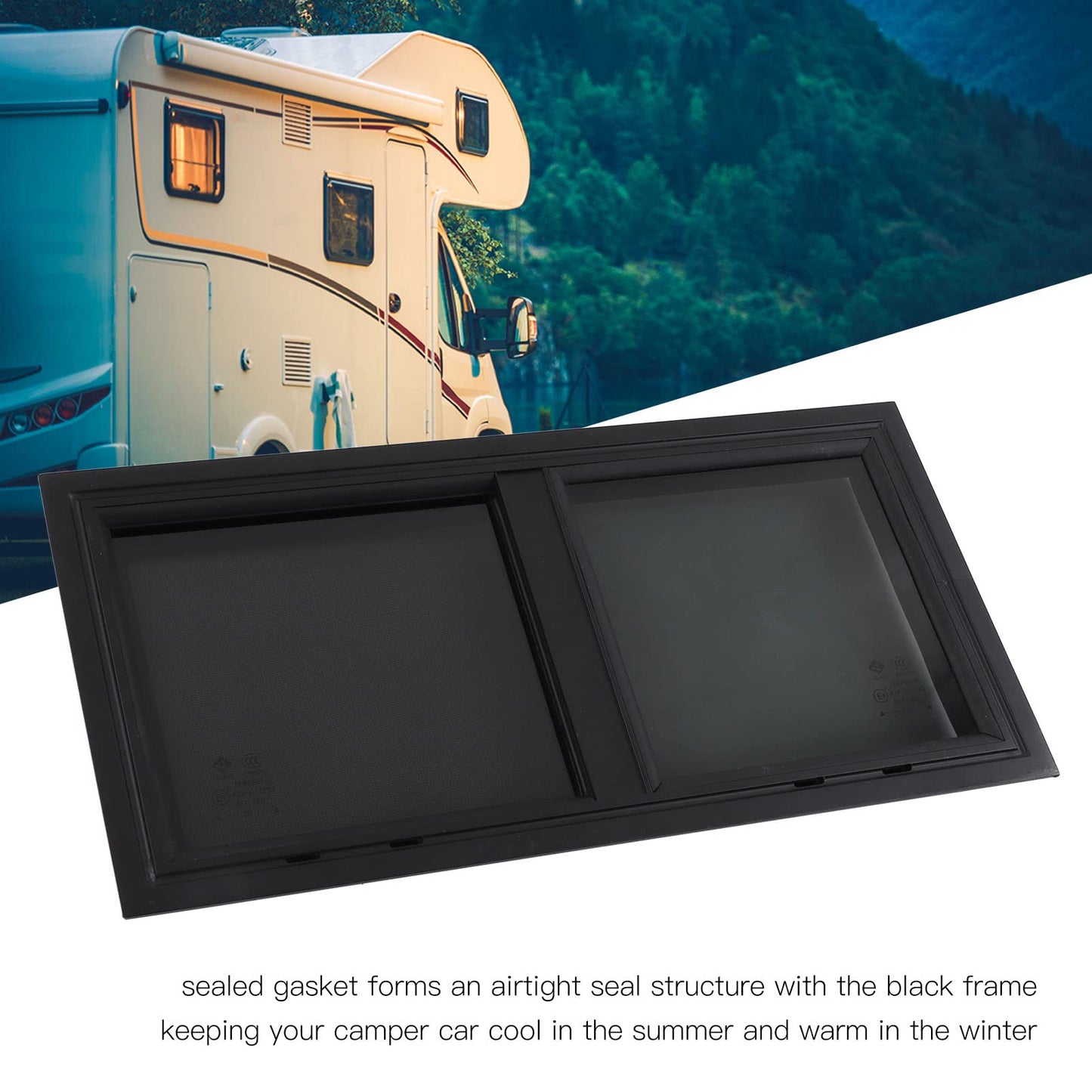 Sliding Window Tinted Tempered Glass Window 550x260mm Bend Resistant Unbreakable Engineering Vehicle