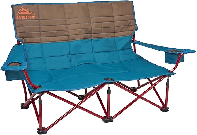 Kelty Low Loveseat Oversized 2-Person Heavy Duty Folding Camp Chair, Double Seat for Soccer Games, Tailgating, Beach Days...