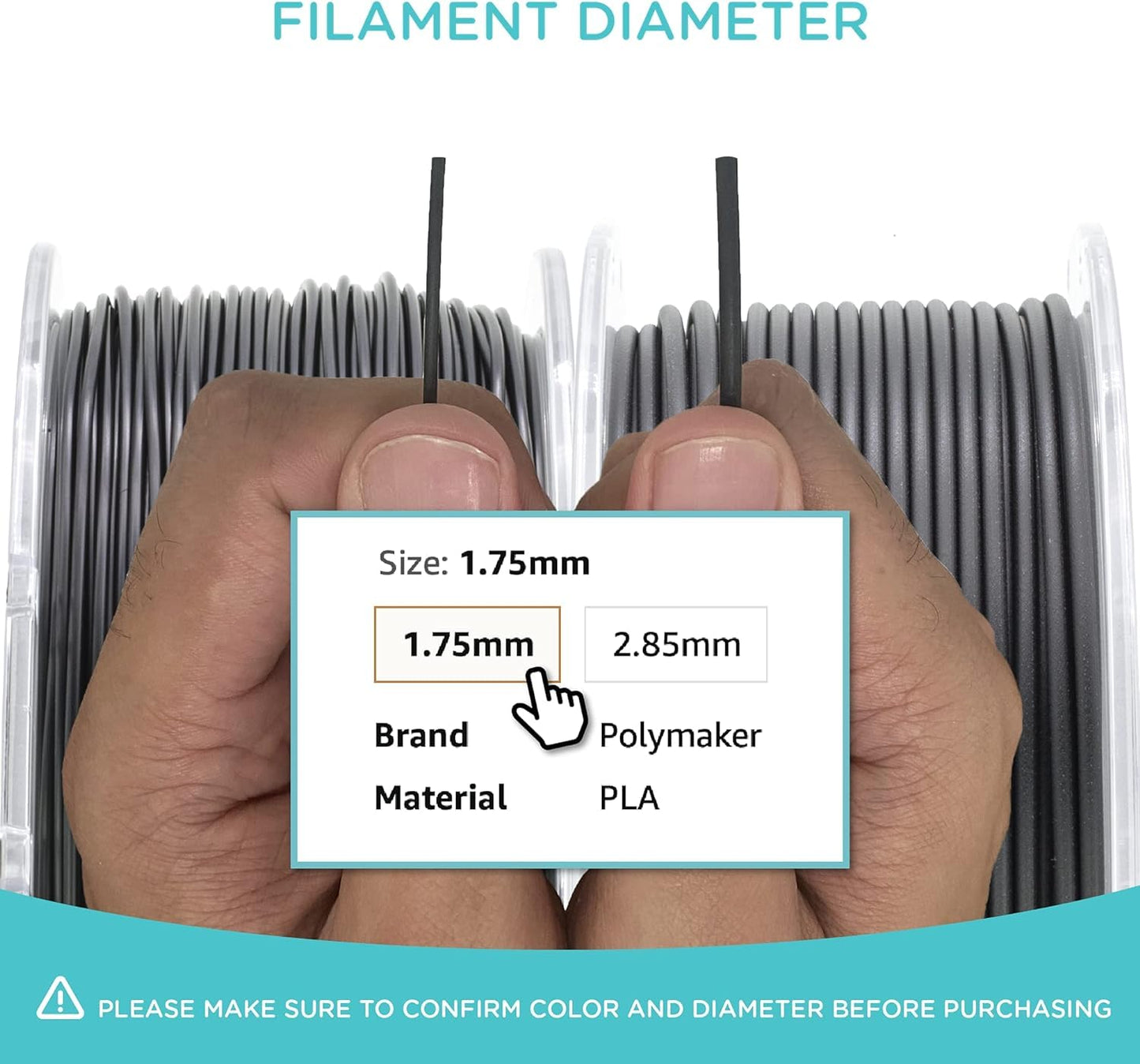 Polymaker ABS Filament 1.75mm White, 3D Printer Filament 1.75mm Heat Resistant 1kg - PolyLite ABS 3D Printing Filament 1.75mm, Strong & Durable, Dimensional Accuracy +/- 0.03mm