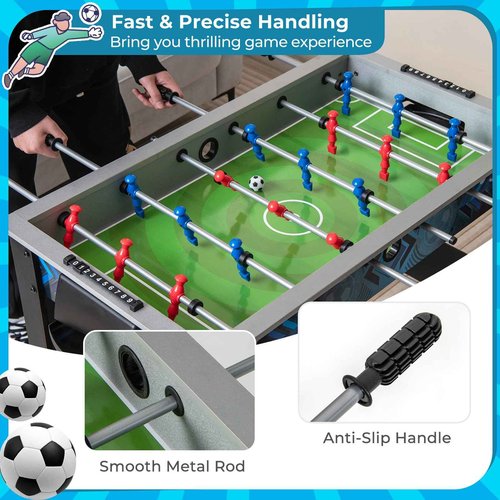 GYMAX Foosball Table, 38" Soccer Game Table Set with 2 Footballs, Mini Foosball Table for Kids Adults Home Game Room Family Night