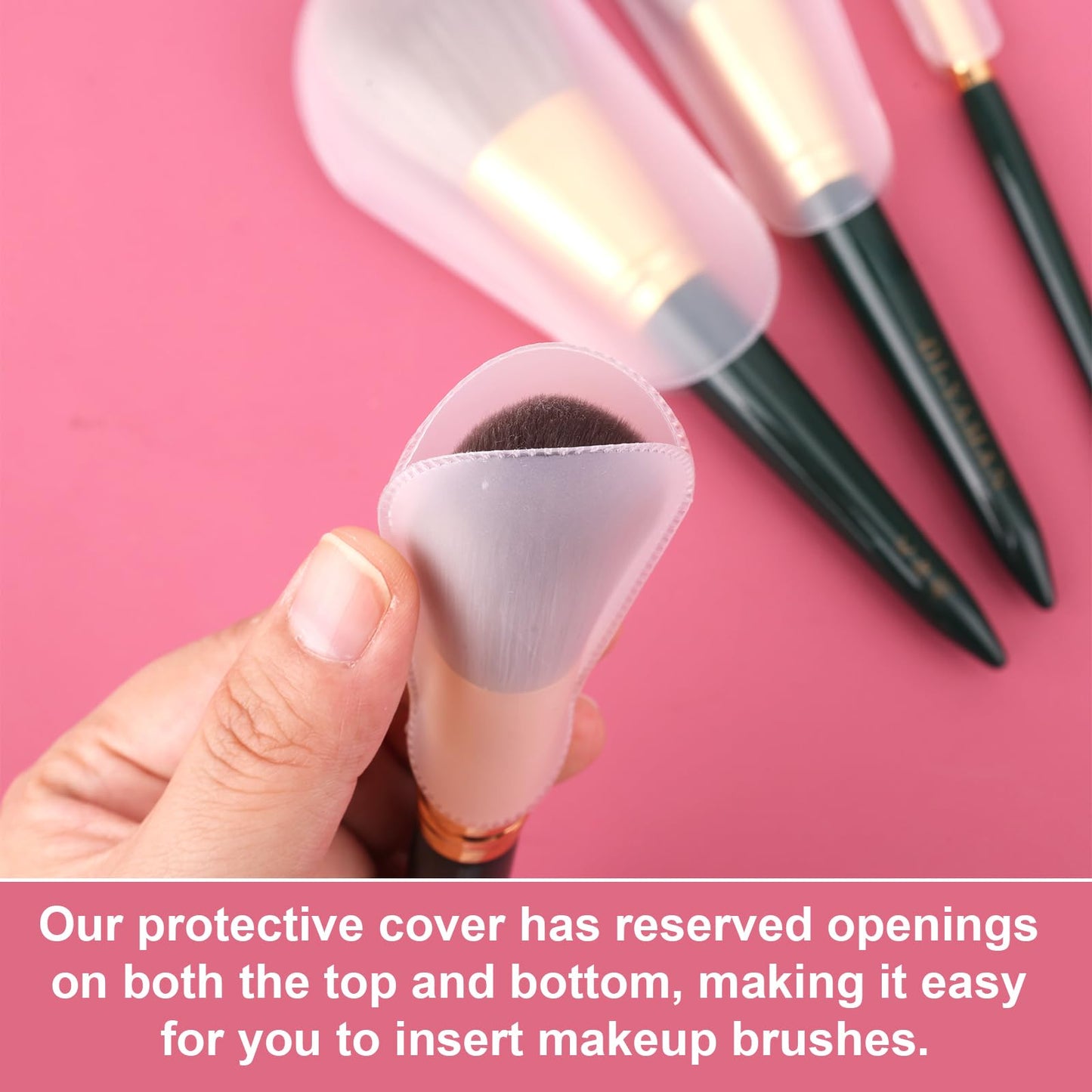 Tinoaly 20pcs Makeup Brush Covers - Clear Plastic Protective Sleeves, Dustproof & Waterproof, Travel & Daily Storage, Model L25024