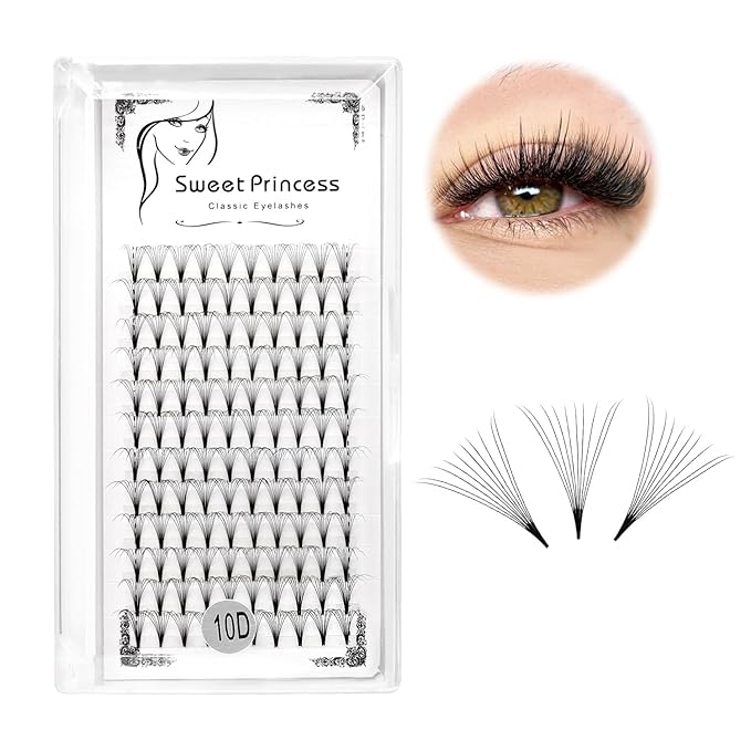 12rows,120pcs 10D Premade Volume Fans Eye Lashes Extensions Thickness 0.07mm D Curl Black Soft Individual False Eyelashes Makeup Fake Lashes Cluster 8-18mm to Choose (8MM)