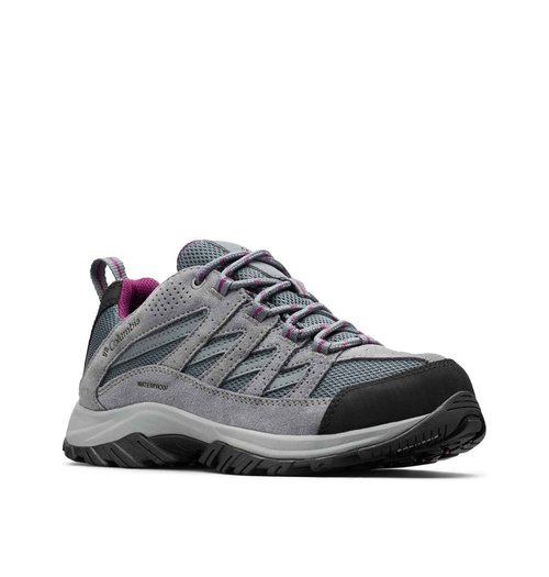 Columbia Womens Crestwood Waterproof, Graphite/Wild Iris, 7.5