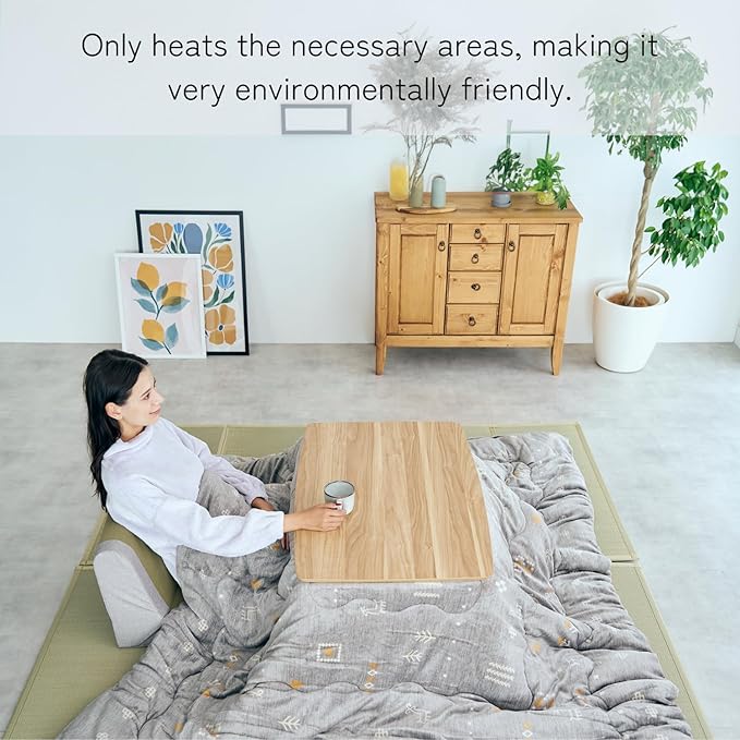 KEN JAPAN US-KLY Kotatsu Heater Table Low-Lying Dining and Work Desk(Square W29.5 xD29.5 xH15.4 Inchies,NA)