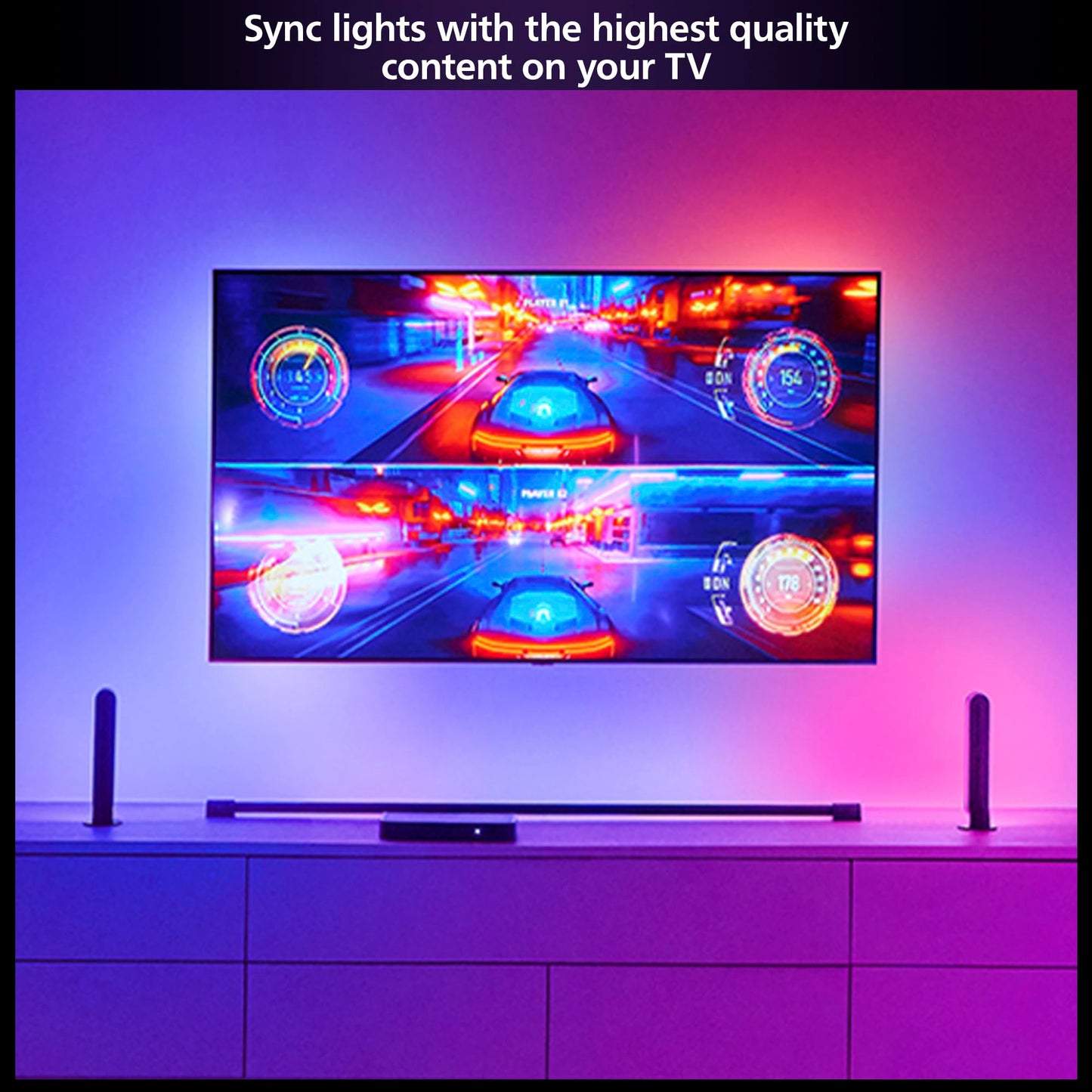 Philips Hue Play HDMI Sync Box 8K, Syncs up to 10 Hue Lights with Video Games, Movies, and Music, Requires Hue Bridge, Supports Dolby Vision HDR10+, Control with Hue App