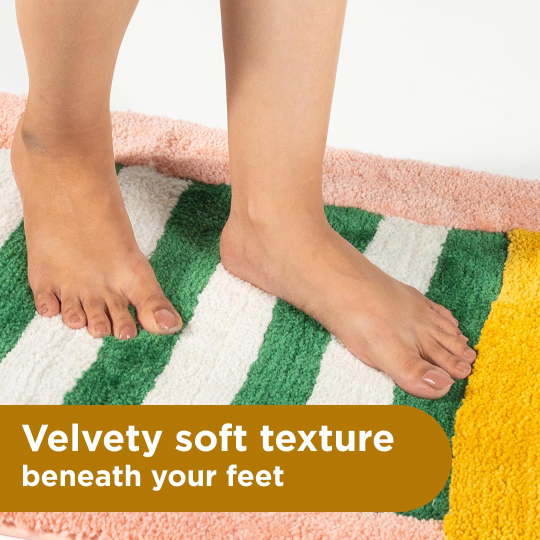 Folkulture Bathroom Rugs | (20 x 30) Bathmats for Bathroom or Microfiber Bath Rug | Quick Drying Washable Non Slip Bath Mat for Washroom | Toilet Mat or Microfiber Rugs for Entryway Rug