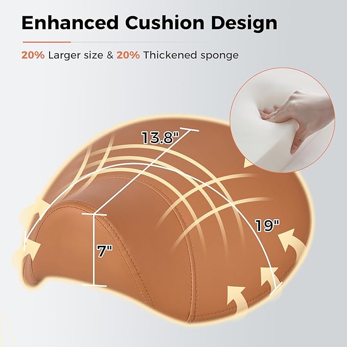 BEWISHOME Rolling Saddle Stool,Height Adjustable Saddle Stool with Wheels,Ergonomic- Comfortable 360 Swivel PU Leather Saddle Chair Seat for Salon, Massage, Clinic, Lab, Office (Camel) BMD01Z