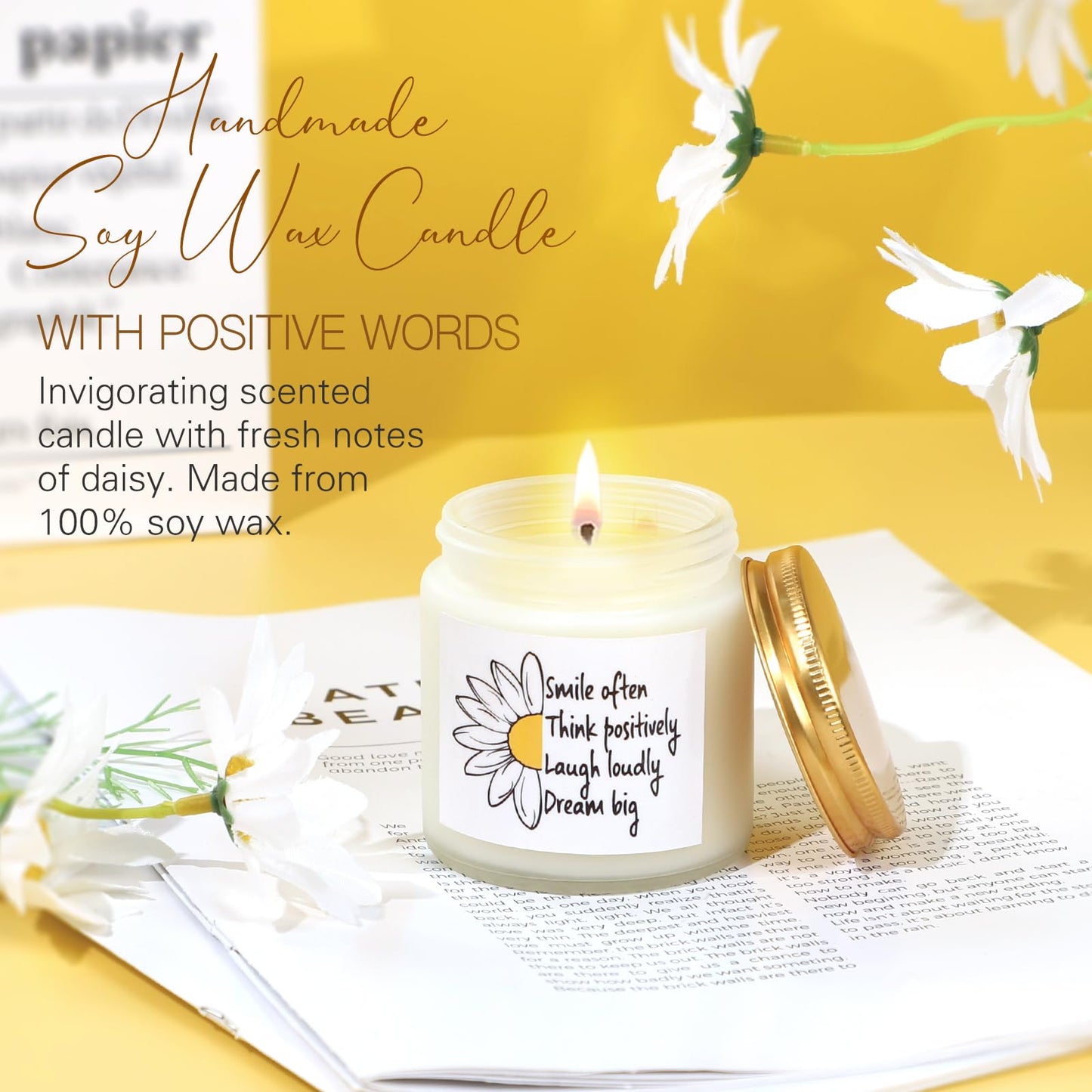 Daisy Gifts for Women, Gift Baskets for Women, Cute Unique Birthday Gifts for Woman Best Friend, Inspirational Gifts for Woman, Daisy Themed Gift for Her Teen Girl Sister Friendship