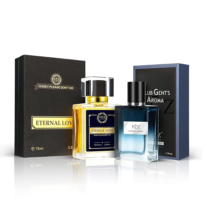 Ycz Cologne for Men Set, 1.7oz(50ml) Bottled Pioneers and Midnight Men Perfume, Spicy Wood Citrus Lemon Lasting Fragrance, Elegant Sleek Bottle Design for Christmas Gifts Ideal