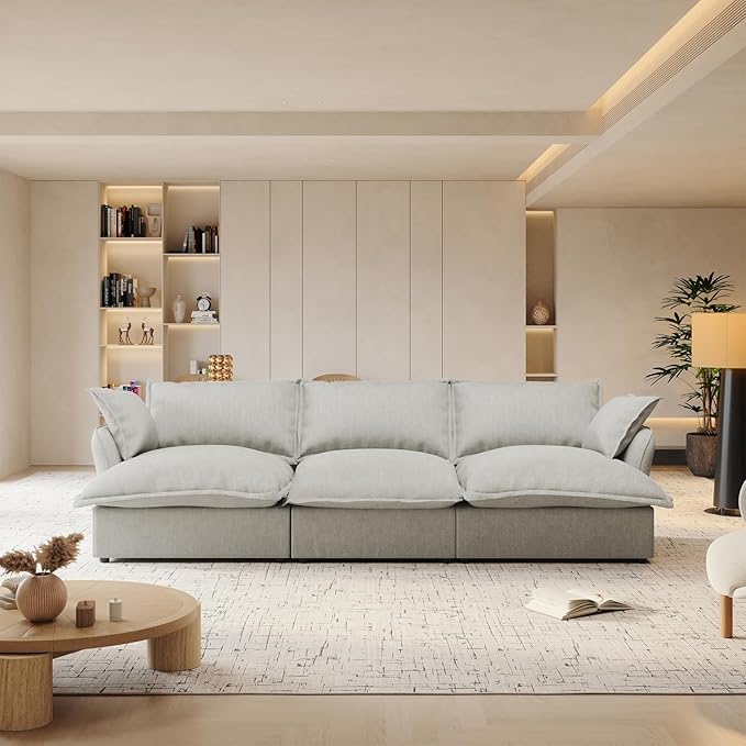 Intuition Decor Cloud Modular Sectional Sofa,Down Filled Sectional Sofa Comfort Comfy Sofa Couch with Cushion Covers Removable Extra Deep Seats,Couch for Living Room Apartment Office