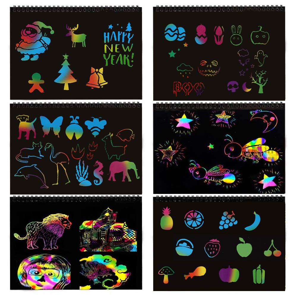 I&Art Scratch Art Books for Kids Scratch Art Paper Rainbow Scratch Art for Best Gifts