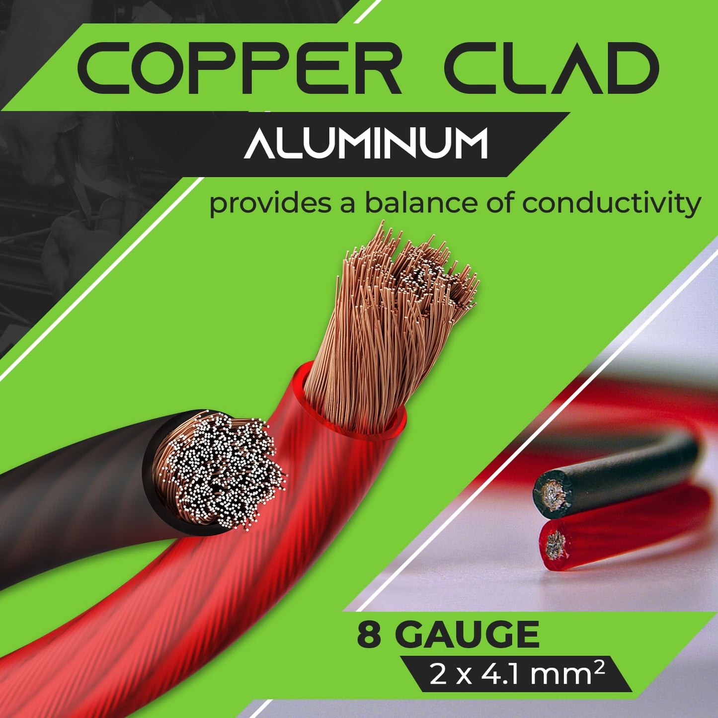 Gearit, 8 Gauge Wire, 15 Lugs, 20 Heat Shrink Wrap, For Automotive, Battery Cable, Amp Kit, Amp, Cca Wire, Wire, Amp Kit, Batter
