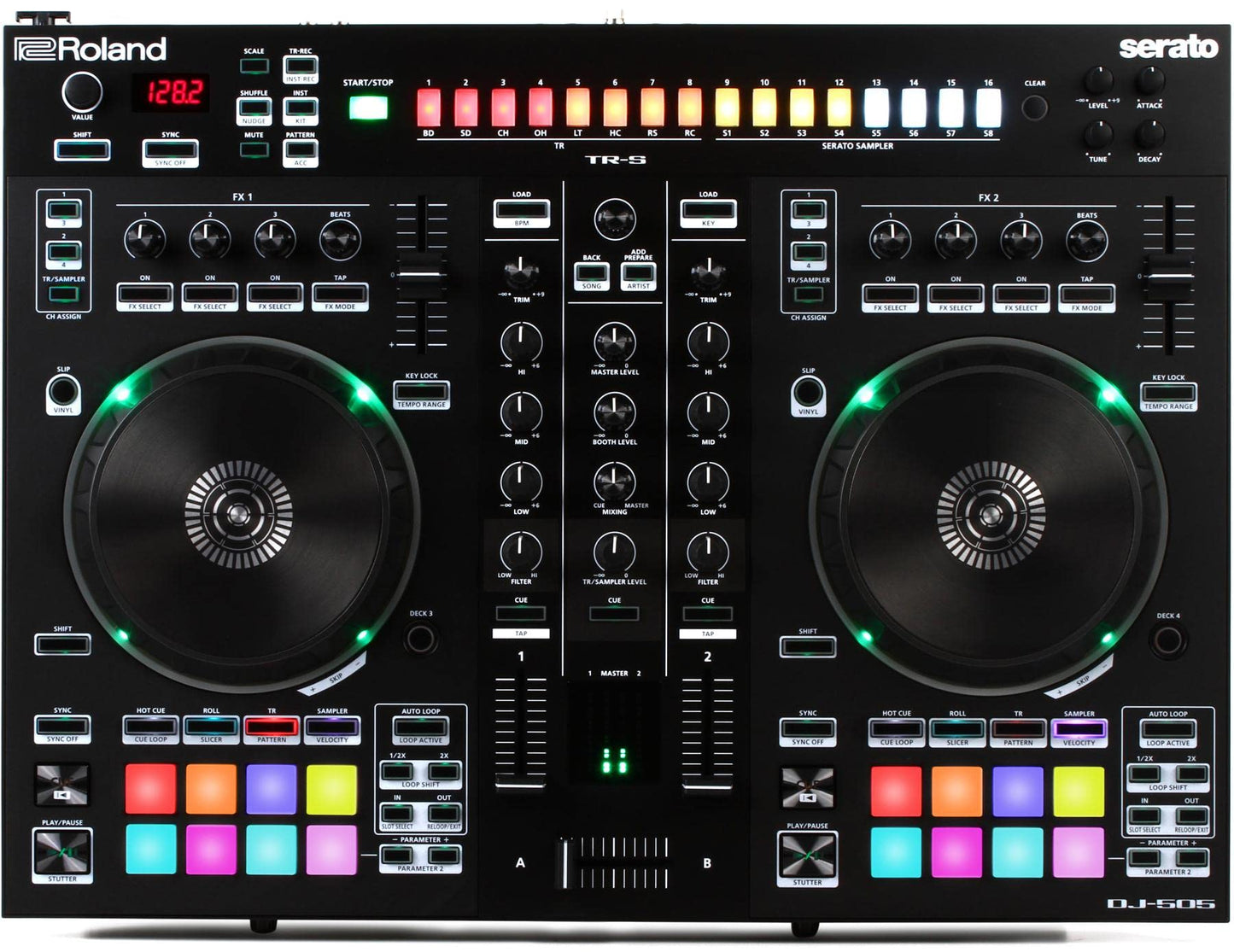 Roland Dj-505 Two-Channel, Four-Deck Serato Dj Controller (Dj-505)