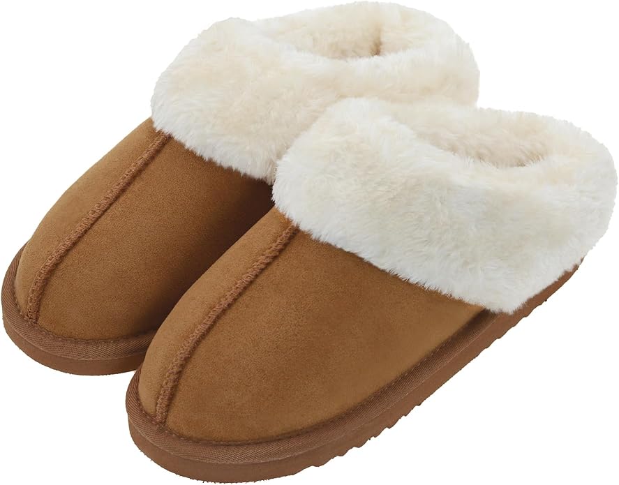 SKABIU Womens Fluffy Slippers Fuzzy Memory Foam Indoor/Outdoor Shoes Warm Winter House Shoes
