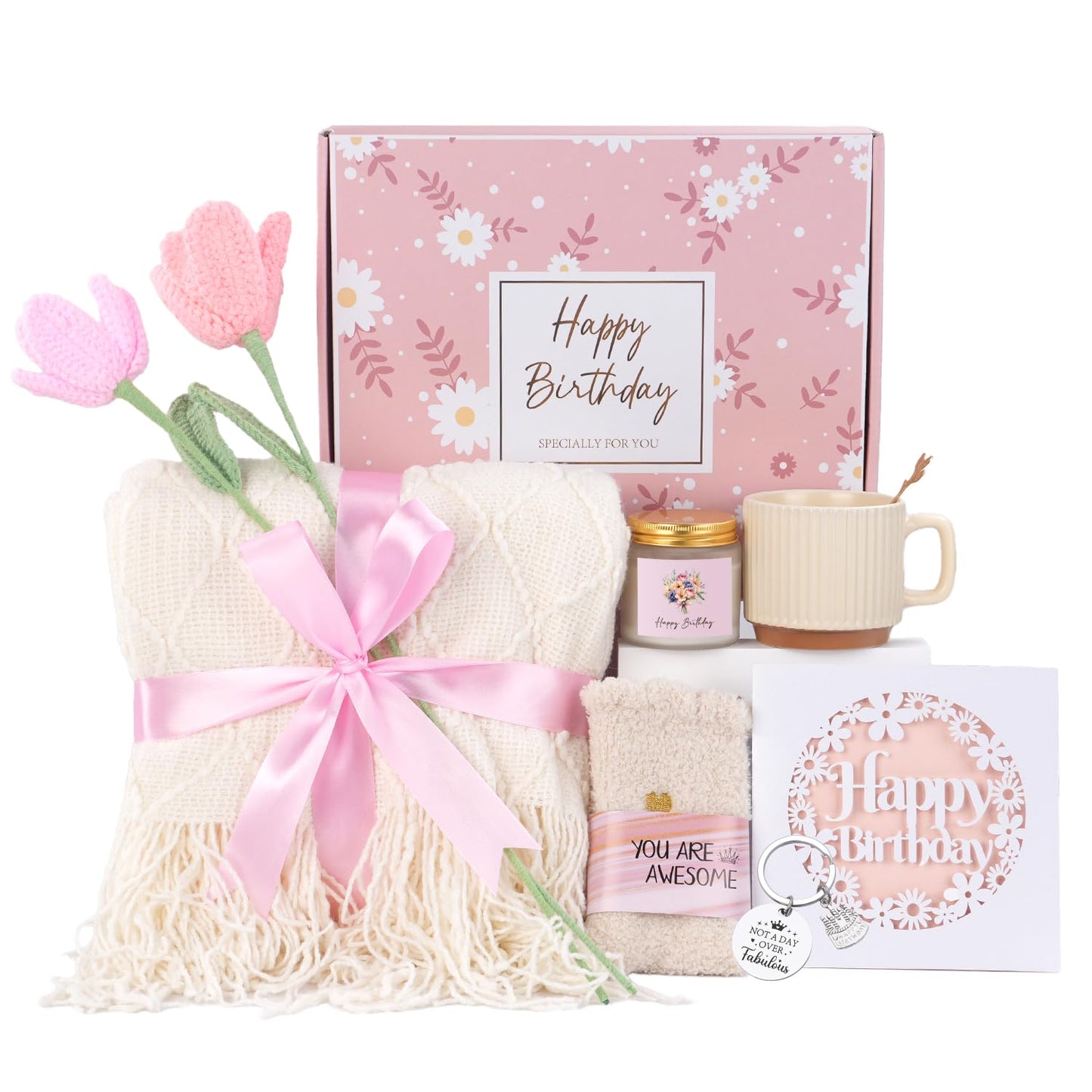 Birthday Gifts for Women, Birthday Gift Basket for Women, Self Care/Get Well Soon Gift Package, Happy Birthdays Idea for Her, Mom, Sister, Best Friend, Wife, Girlfriend, Coworker, BD Gifts Ideas