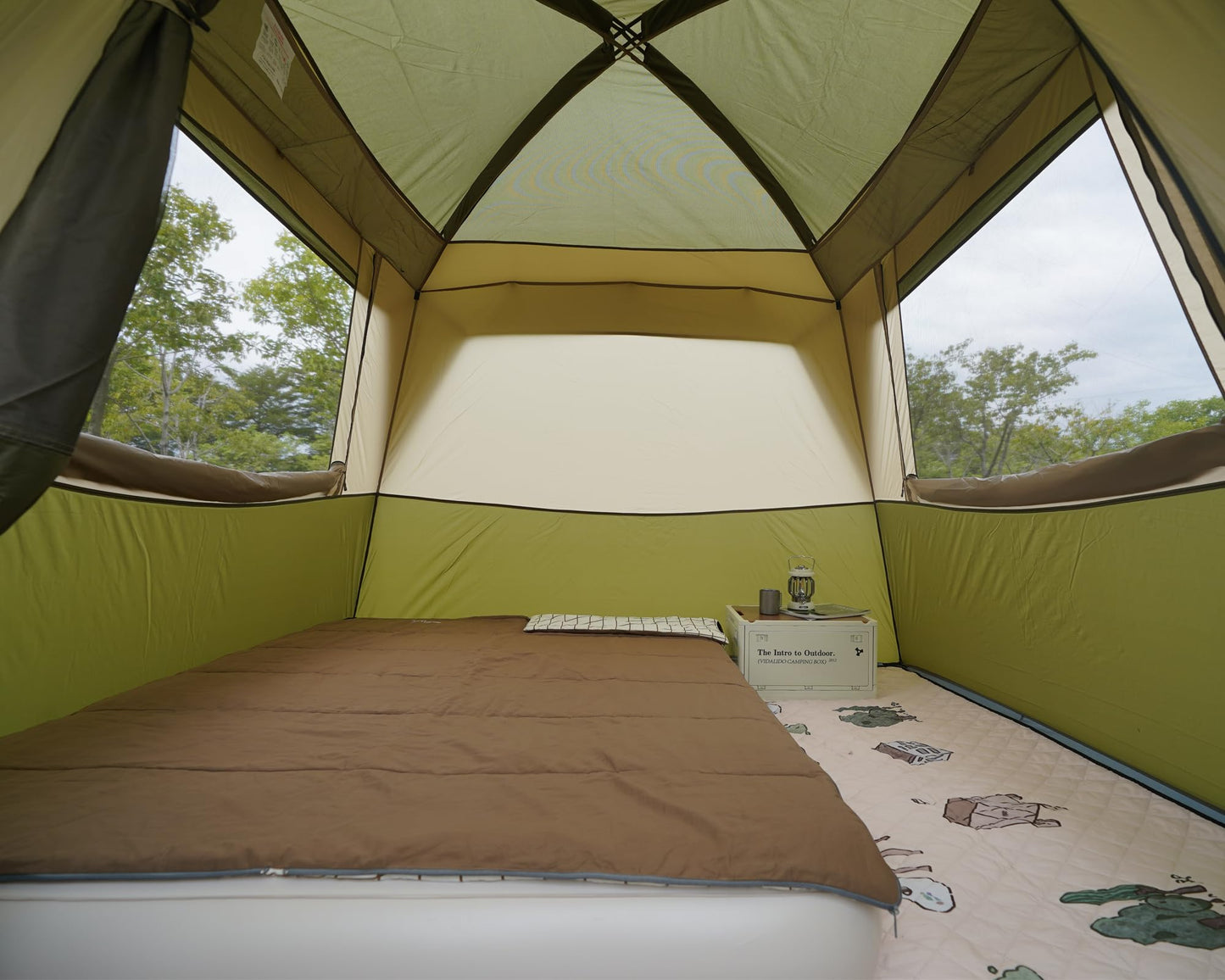 Vidalido 3-4 Person Tent with 1 Mesh Door and 2 Large Mesh Window, Double Layer Waterproof Portable Family Cabin Tent, 4 Person Tents for Outdoor Camping Hiking