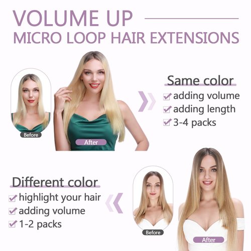 Benehair Micro Loop Hair Extensions Real Human Hair Wine Red Microlink Hair Extensions Human Hair 24inch Micro Link Hair Extensions for Women Invisible Natural Hair Extensions Add Volume