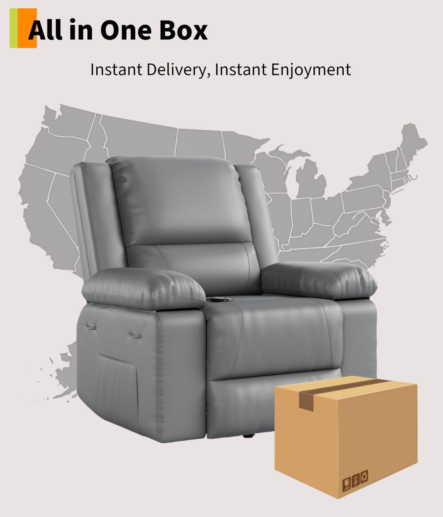 Garvee Power Lift Recliner Chair - Heat and Massage, PU Leather Electric Lift Recliner for Elderly & Mobility Impaired，Reclining Sofa with Side Pocket for Living Room