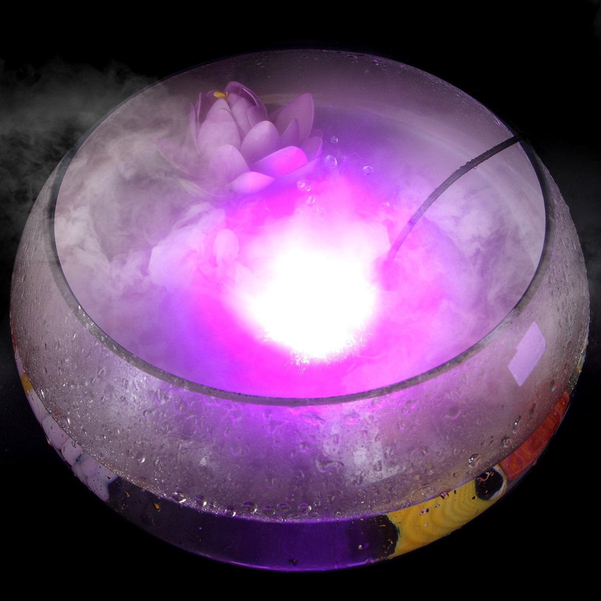 AGPTEK Aluminum Mist Maker Water Fountain Pond Fogger Air Humidifier Atomizer Mini Fog Machine with 12 Color Changing LED Lights