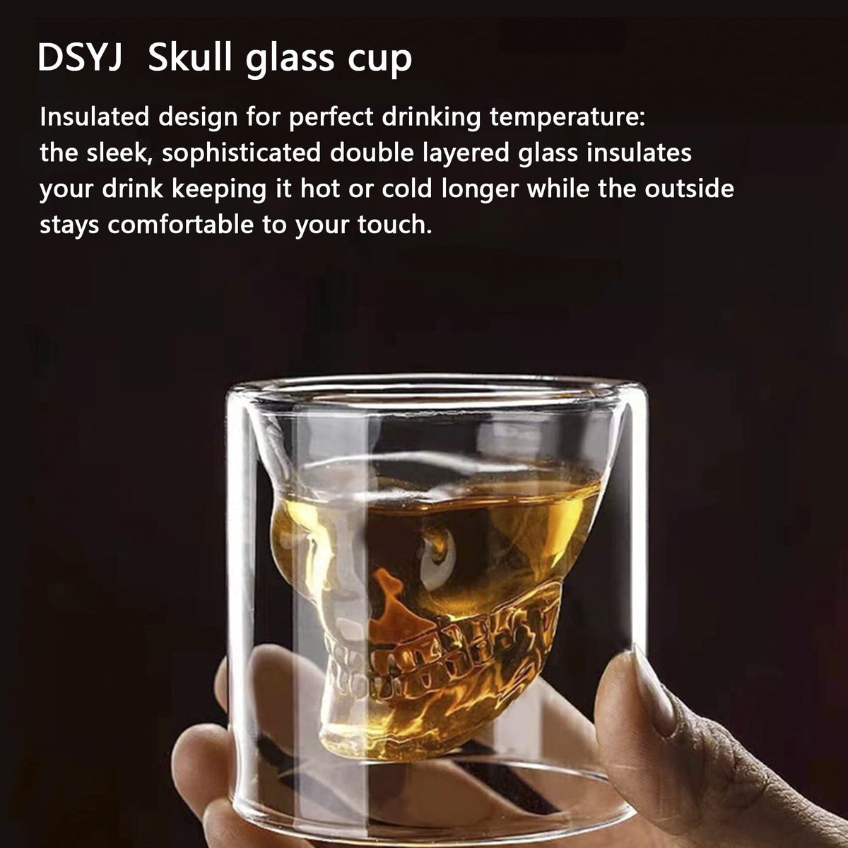 DSYJ skull cup, skull shot glass, Party Drinking Whiskey Brandy Liquor Decor 75 ML/2.64oz Set of 4