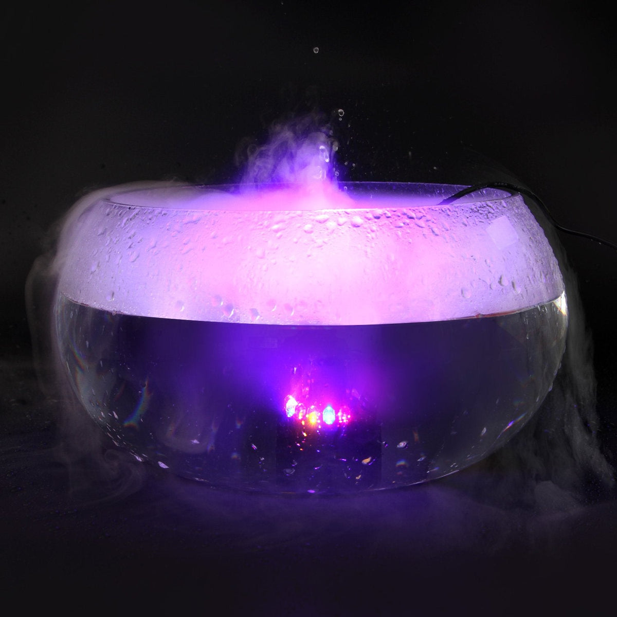 AGPTEK Aluminum Mist Maker Water Fountain Pond Fogger Air Humidifier Atomizer Mini Fog Machine with 12 Color Changing LED Lights