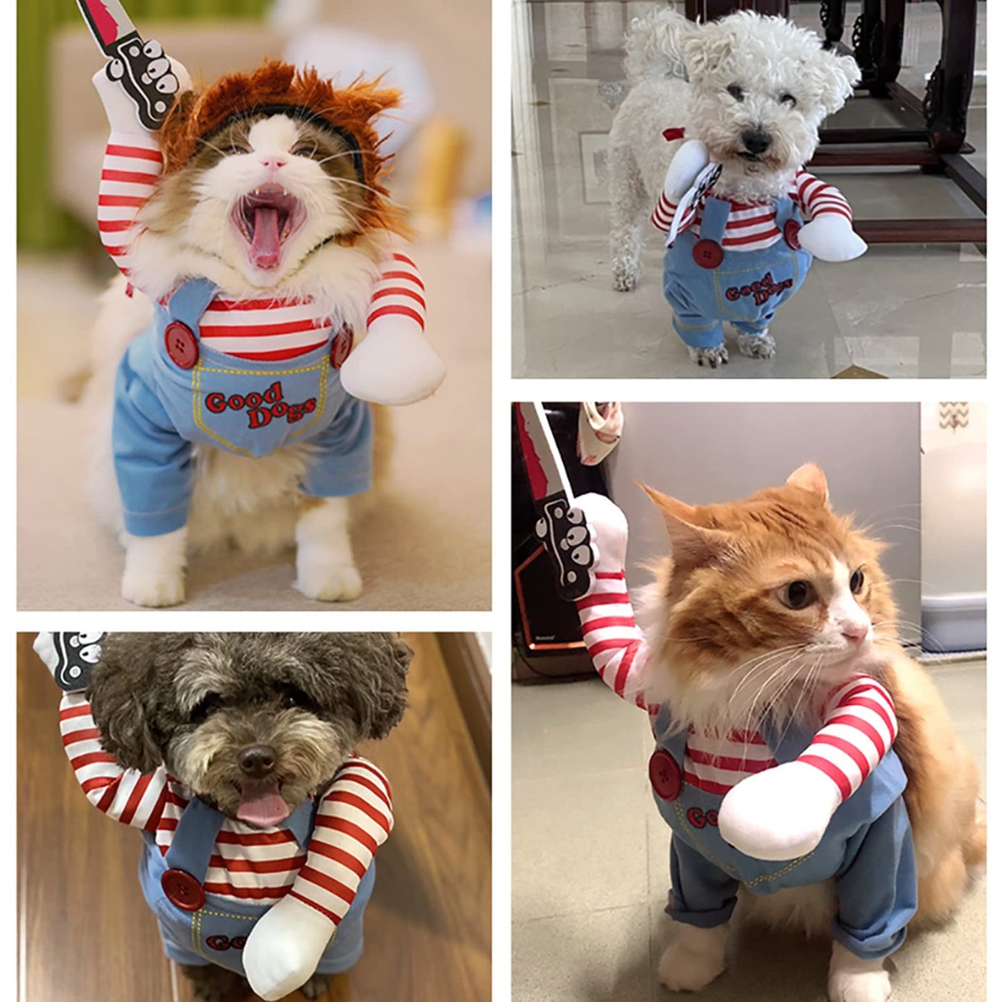 Pet Deadly Dog Cosplay Halloween Christmas Funny Costume for Small, Medium & Large Dogs (X-Large)