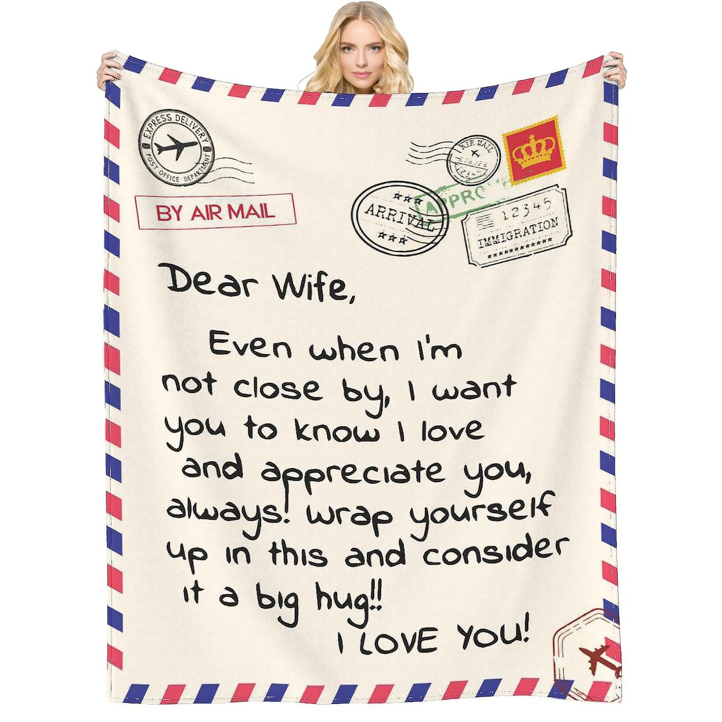 Gifts Blanket to Wife from Husband, Anniversary Birthday Gifts for Wife, Presents for Wife Mother's Day,Christmas, Valentines, Soft Flannel Throw Blanket Bed Wife Blanket Gift(50‘’x60'')