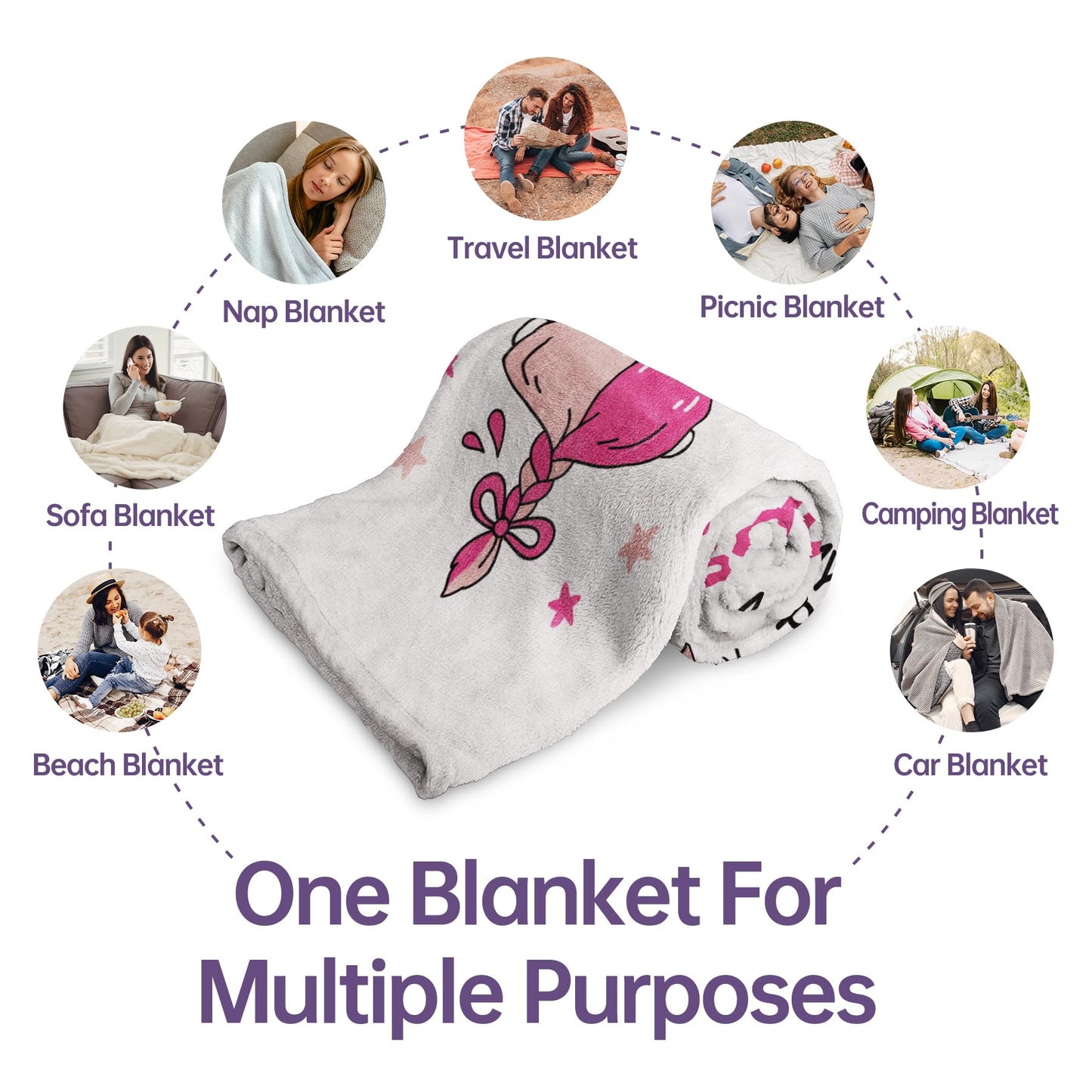 Afterprints Funny Sister Birthday Gifts Blanket, Happy Birthday Gifts for Sisters from Sister, Brother, Women Girls, Best Friend, Soft Throw Blanket 50''x60''