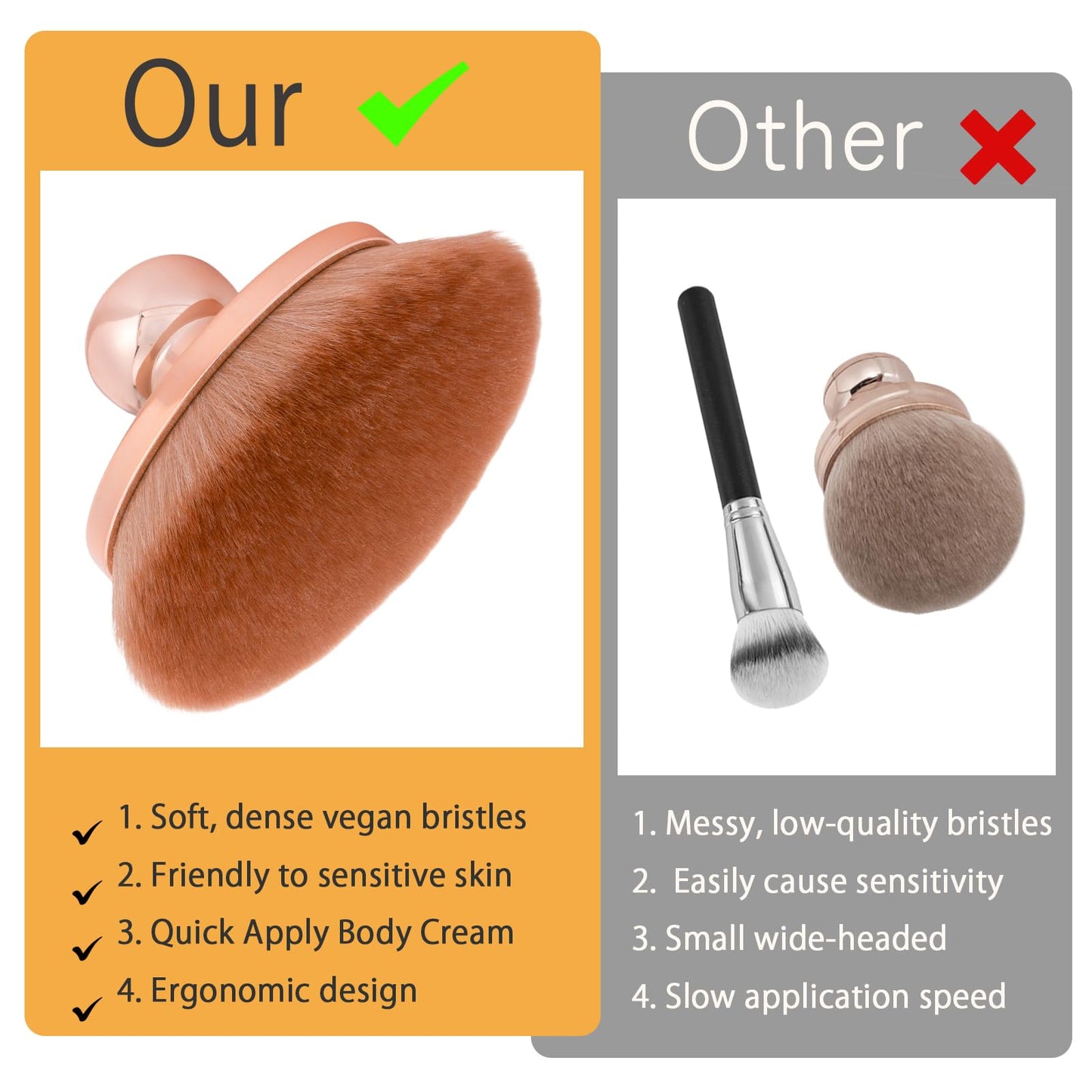 UNIMEIX Blend & Blur Extra Large Body Makeup Brush with Drawstring Bag, 4.5 Inch Wide-headed Sunscreen Applicator Kabuki Brush f