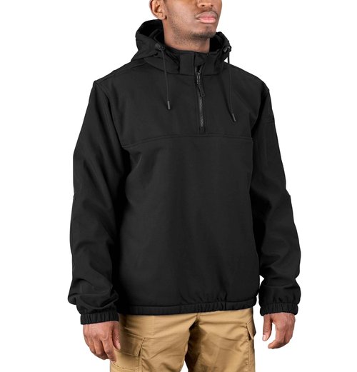Propper Men's Tall Size Hooded Softshell Job Shirt, Black