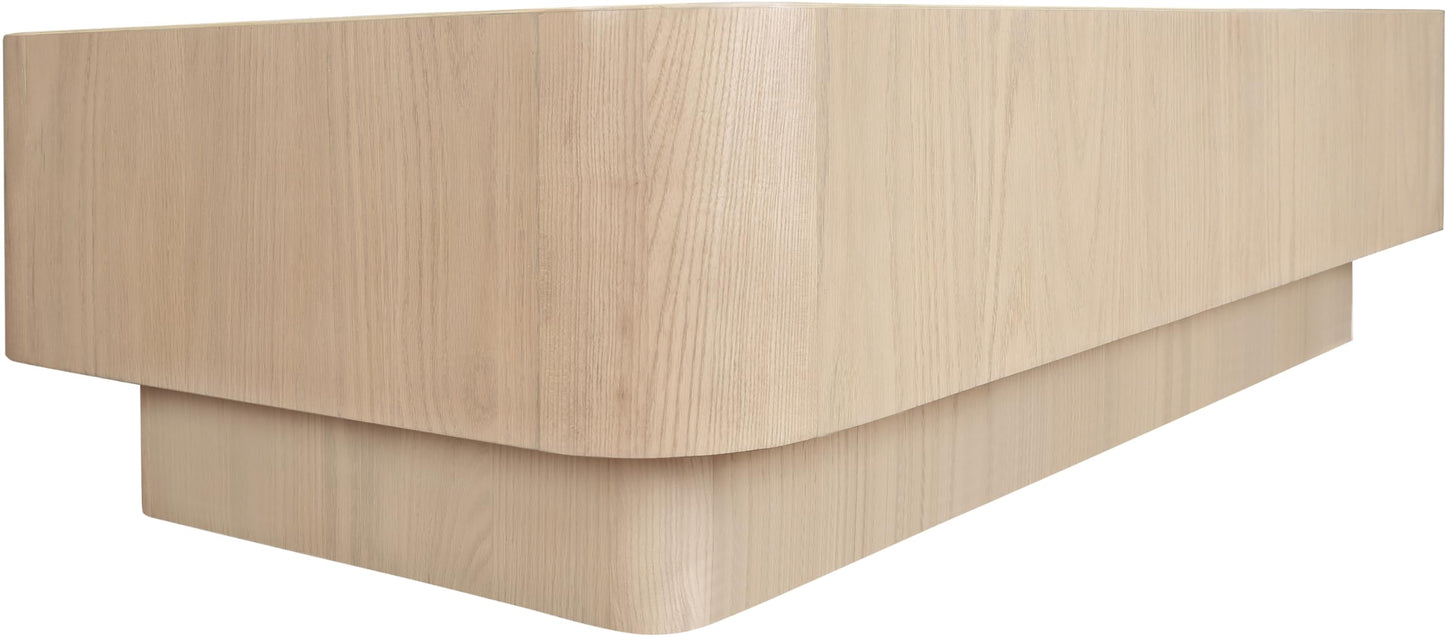 Meridian Furniture 99039Natural-C Oakmont Collection Art Deco Coffee Table with Rich Natural Finish, Oak Veneer, 52" W x 26" D x 15" H, Natural