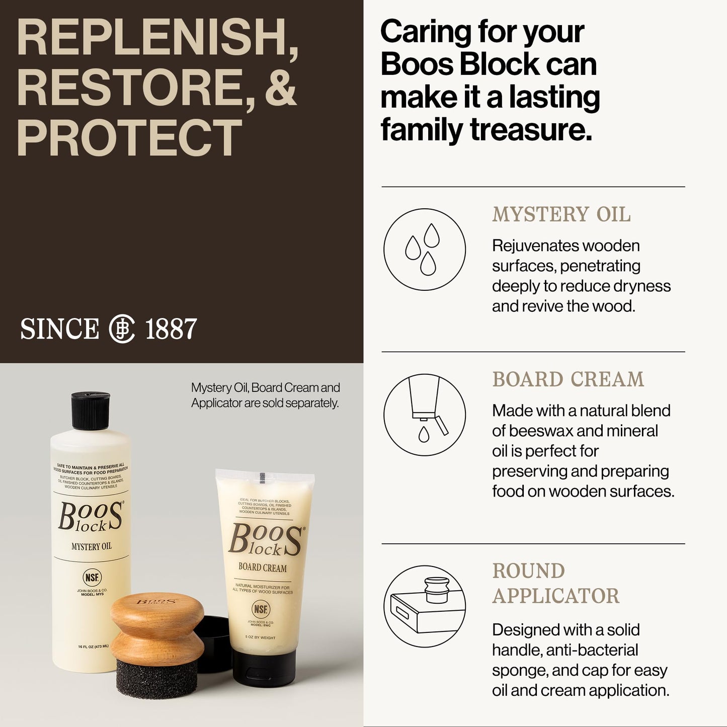 John Boos CCB Series Square Wooden Cherry Cutting Board 14”x14” – 3” Thick, 12-lb Reversible Butcher Block with End-Grain & Finger Grips – Made in the USA