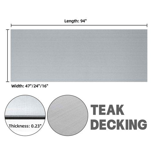 Fullfire Boat Flooring Eva Foam Decking Sheet, Grey Marine Boat Deck Mat for Pontoon Jon Bass Boat Motorboat RV Yacht Kayak Floor 94"x23.5"
