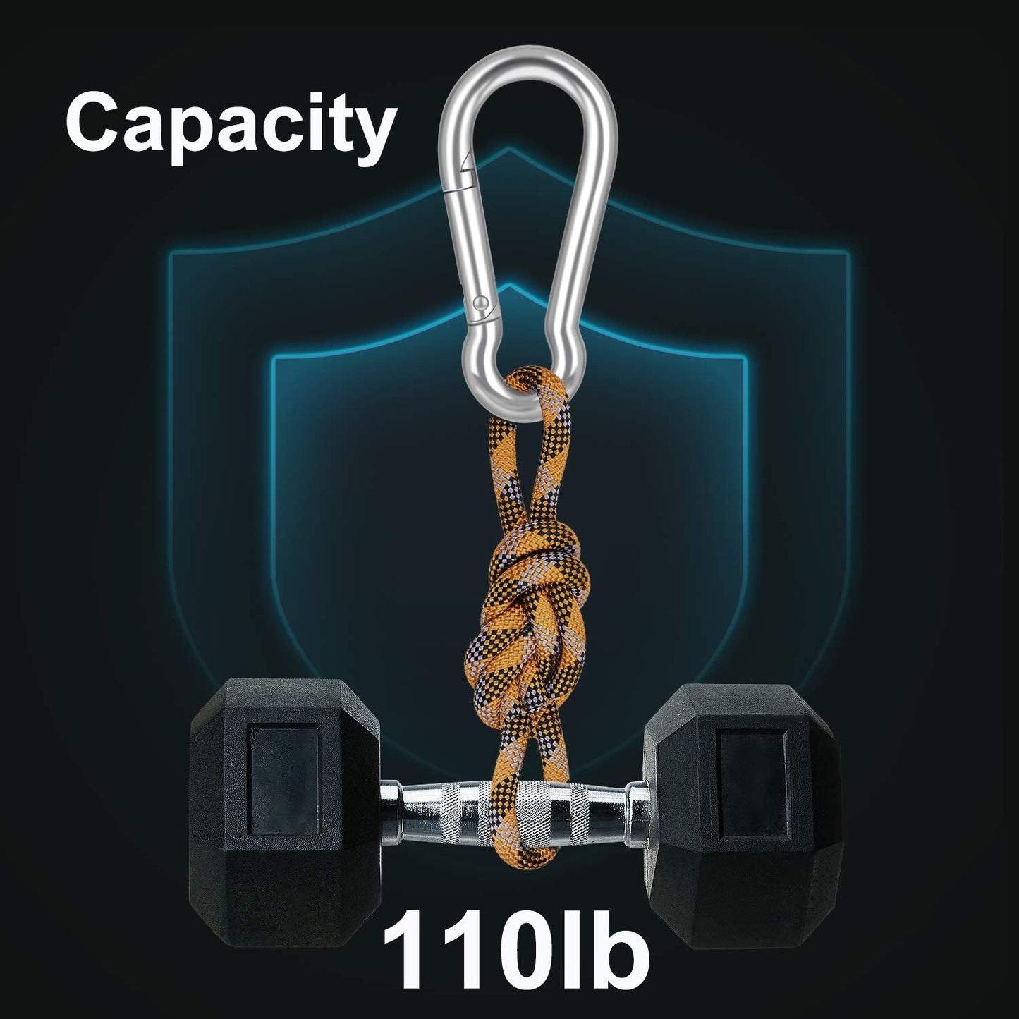 10 PCS Stainless Steel Carabiner Clip Spring-Snap Hook - Lotsun M4 1.57 Inch Heavy Duty Carabiner Clips for Keys Swing Set Camping Fishing Hiking Traveling