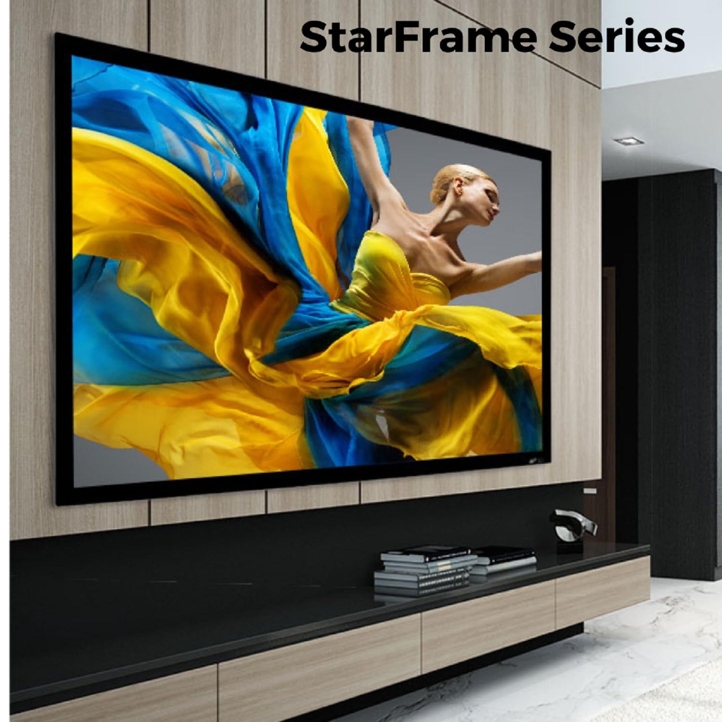 Elite Screens 135" Fixed Frame Projector Screen, Wall Mount, ISF Certified CineWhite UHD-B, Works with Standard, Short Throw & UST Projectors, SF135HW2