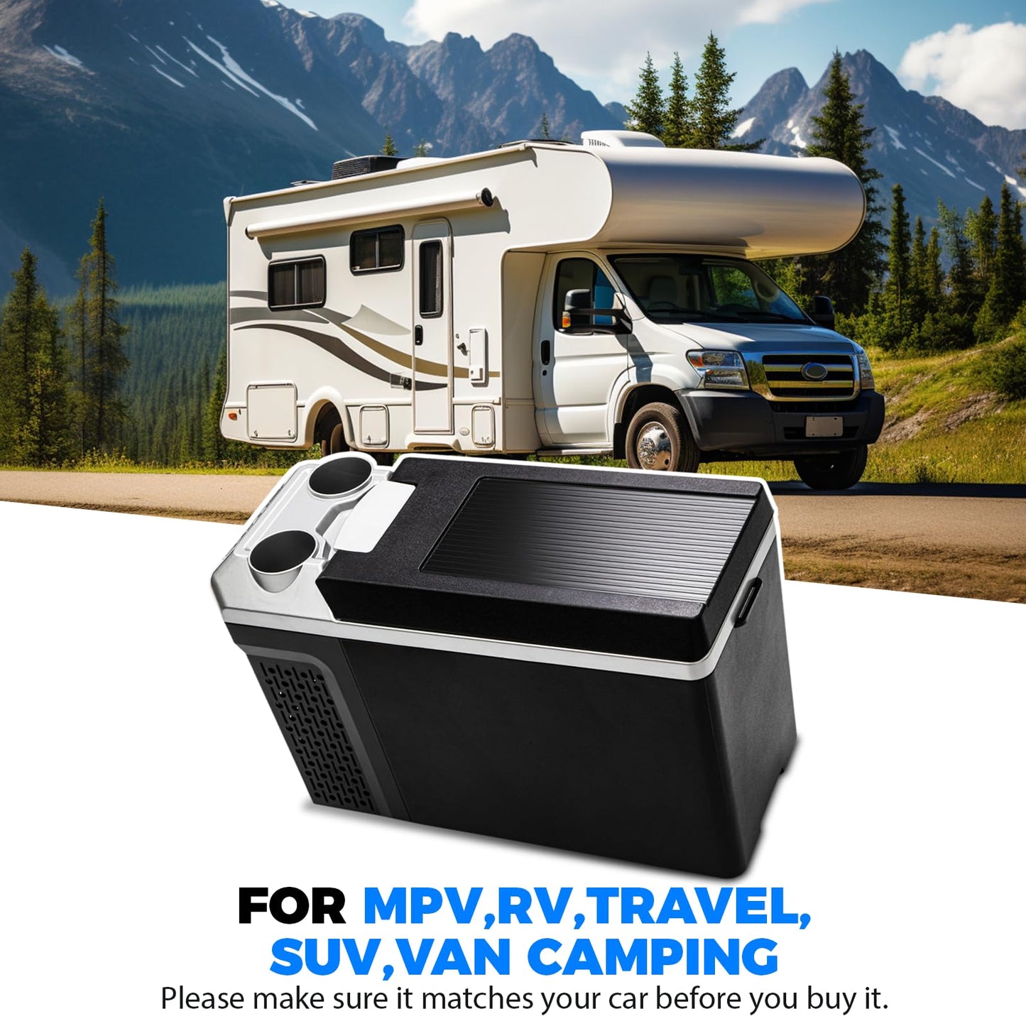 12 Volt Refrigerator with APP Control,Car Refrigerator 19QT Portable Freezer Compressor Cooler(-4°F ~ 68°F”),Car Refrigerator with Cup Holders Fridge12/24V DC&110V AC for MPV,RV,Travel,SUV,Van Camping