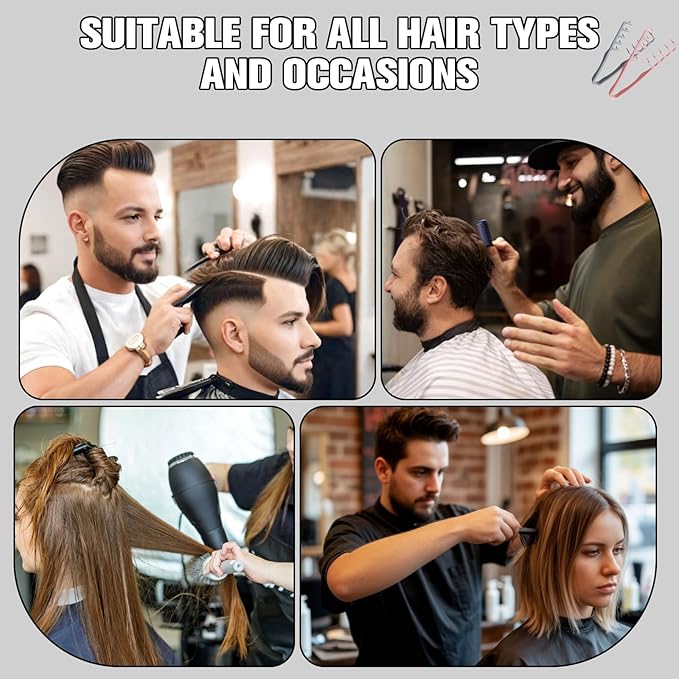 Texture Comb, Volumizing Wide-Tooth Hair Styling Comb, Fluffy Styling Combs, Fringe Parting Brush for Most Hair Types, Creates Fluffy & Layered Hairstyle for Women & Men (Pink)