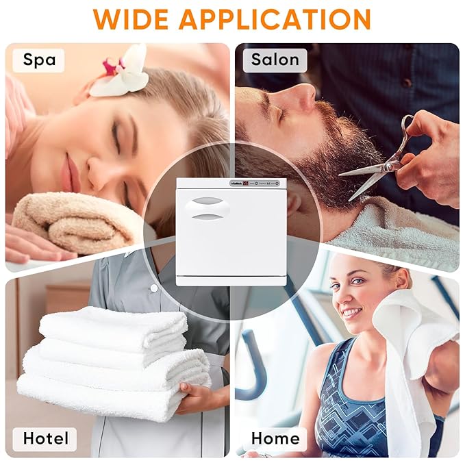 ROMECH 8L Hot Towel Warmer Cabinet, Professional Towel Heater with LED Temperature Display Setting, Towel Warmers for Spa Massage Salon Home (White, 8L)
