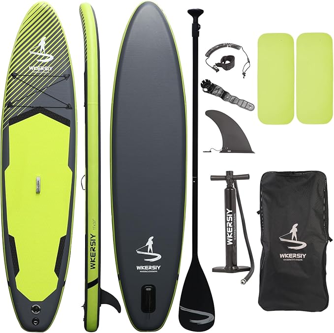 11”32“6 Premium Inflatable Stand Up Paddle Boards with Durable SUP Paddle Board Accessories Wide Stable Design Includes Ba...