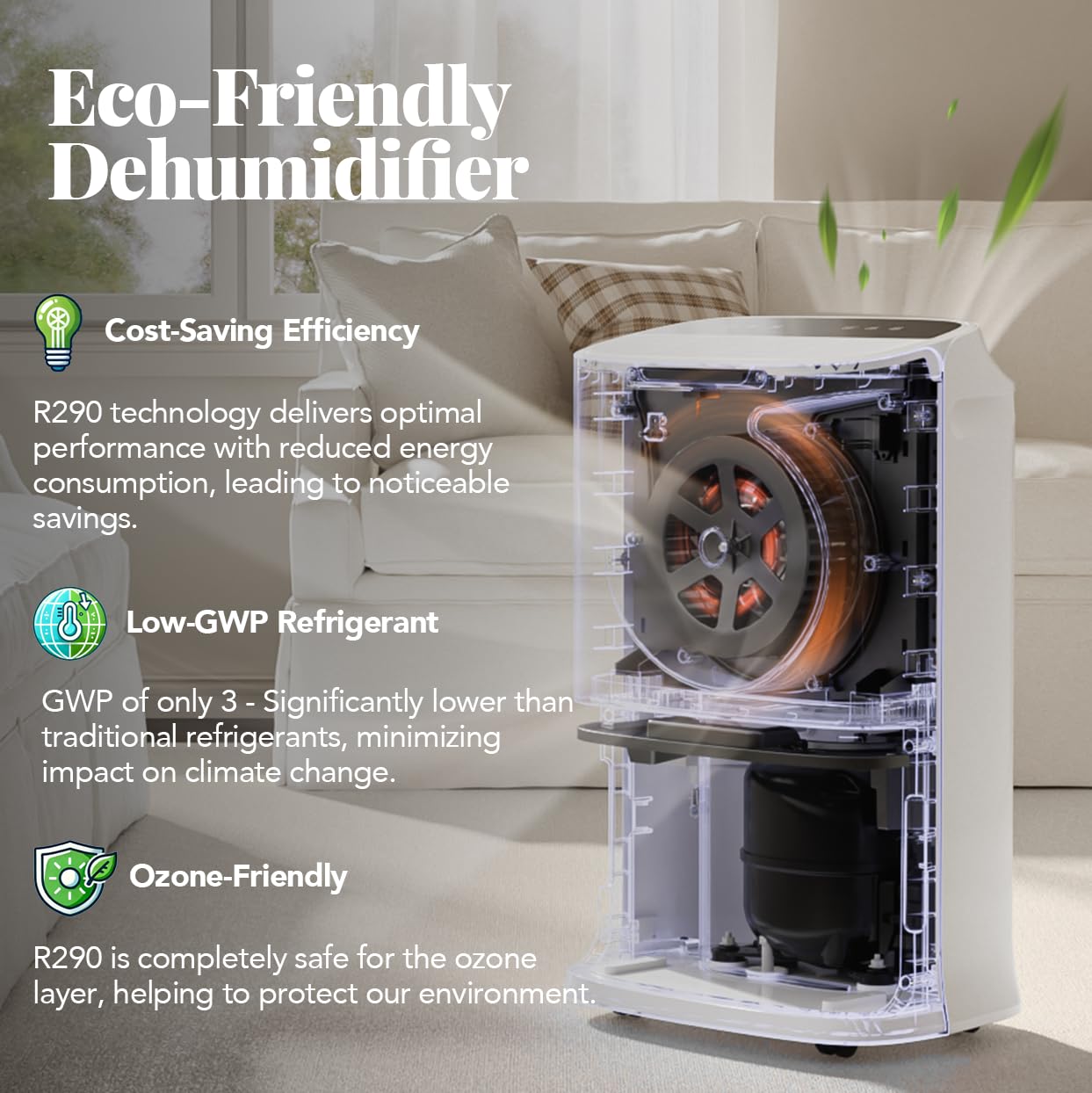 Pauvoern Energy Star 2024 Dehumidifier for Basement & Home, Up to 5500 Sq. Ft, 90 Pint Smart Wi-Fi Control, 1.45 Gal Tank with Drain Hose, 3 Modes, Auto Defrost, Timer & Child Lock