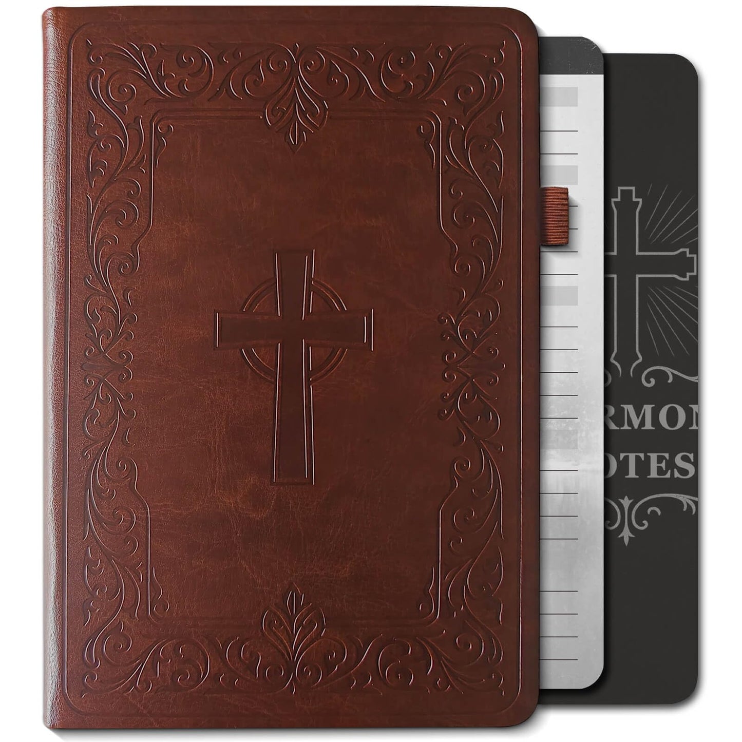 Christian Bible Journal for Men – Premium Eco-Leather Undated Bible Study Notebook, Devotional & Prayer Journal | Perfect Christian Gift for Men | Ideal for Graduation, Pastor, Baptism & Church