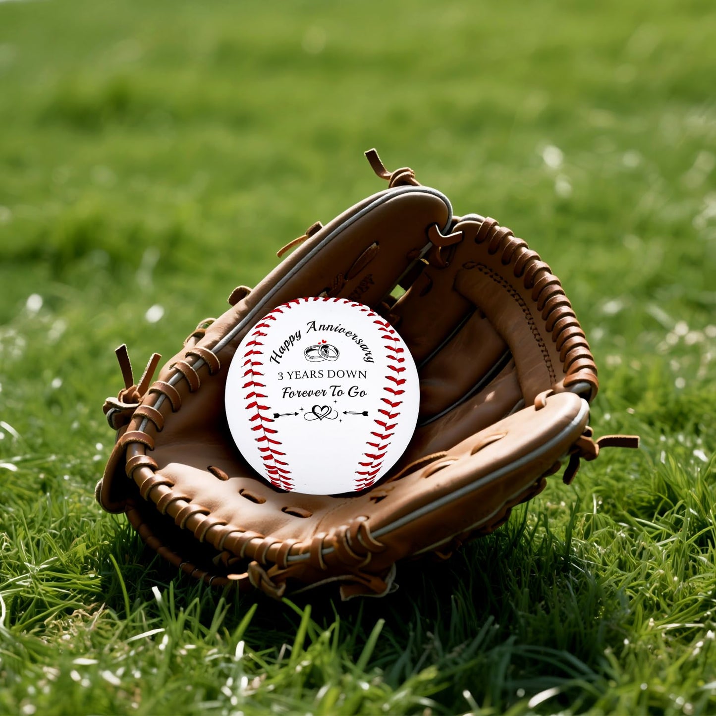 3 Year Anniversary Baseball Gifts for Him Her, 3rd Anniversary Wedding Gifts for Husband Wife, Leather Third Anniv. Birthday Gift for Couple, Leather Baseballs Gift for Men Boyfriend Baseball Lovers