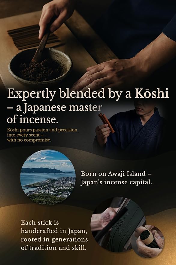 Agarwood Premium Japanese Incense Sticks 60sticks Coreless Low Smoke Natural Charcoal Free Non Toxic Temple Kyoto Aroma Aromatherapy Meditation Calming Stress Relief Relaxation Yoga Zen TOMORI