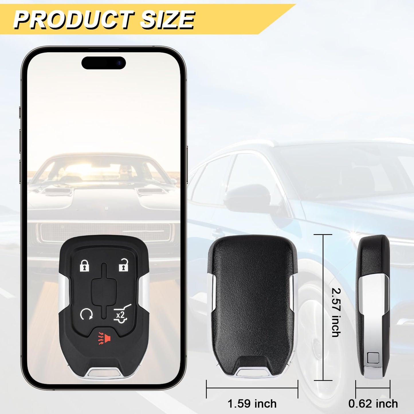 Vurkcy Key Fob Replacement For 2017-2021 Gmc Acadia Push Start Smart Proximity Keyless Entry Remote Start Control, 13508275 Hyq1
