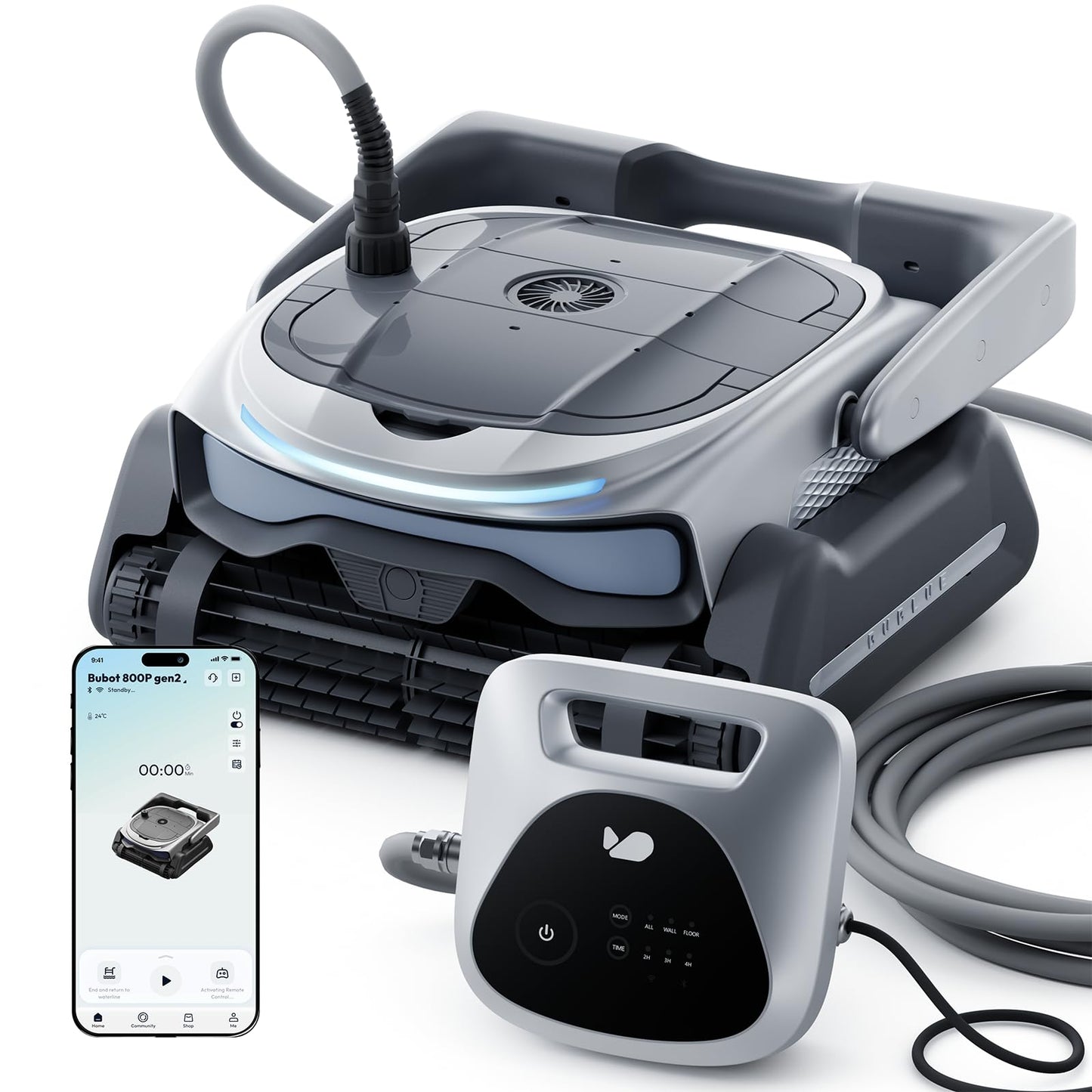 (2026 Upgrade) BUBLUE Bubot 800P Gen2 Robotic Pool Cleaner, Pool Vacuum for Inground Pools,with Smart Navigation, App Control & Scheduling, Cleans Floor/Wall/Waterline, for Pools up to 1,076 Sq.Ft.