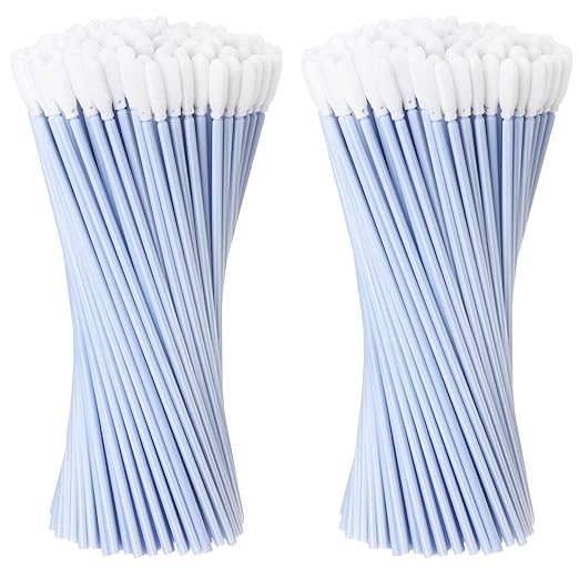 Chinco 200 Pieces Foam Swab Sponge Swab Foam Tips Sponge Stick for Inkjet Printer Print Head Camera Optical Lens Optical Equipment (Light Haze Blue,6.42 Inch)