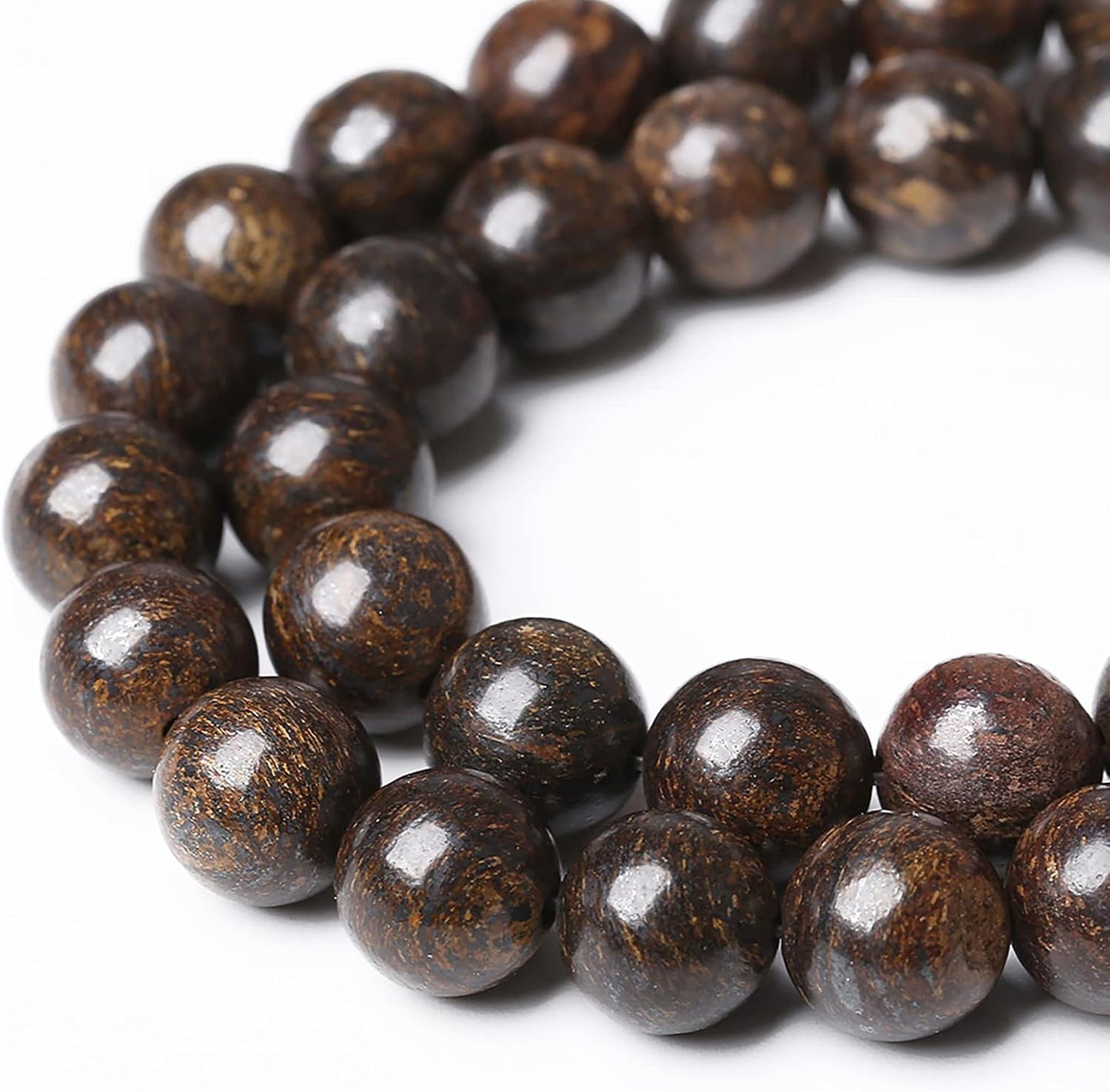 32pcs 12mm Natural Stone Beads Brown Bronzite Gemstone Round Loose Beads for Jewelry Making DIY Bracelet Necklace