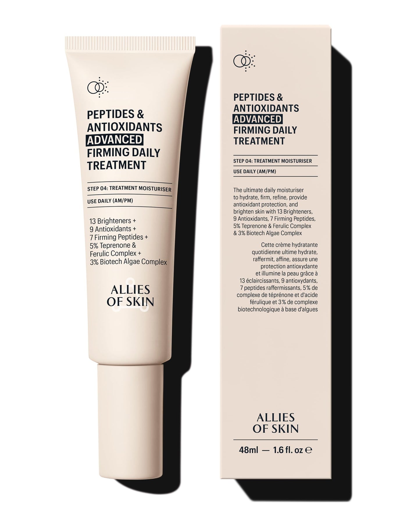 Allies of Skin Peptides & Antioxidants Advanced Firming Daily Treatment with 13 Brighteners, 9 Antioxidants, 7 Firming Peptides,